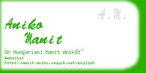 aniko manit business card